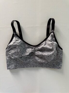 Motherhood Breastfeeding Bra Seamless Nursing Bra Black Grey 1X Size